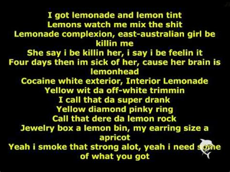 Lyrics for Lemonade by Gucci Mane .